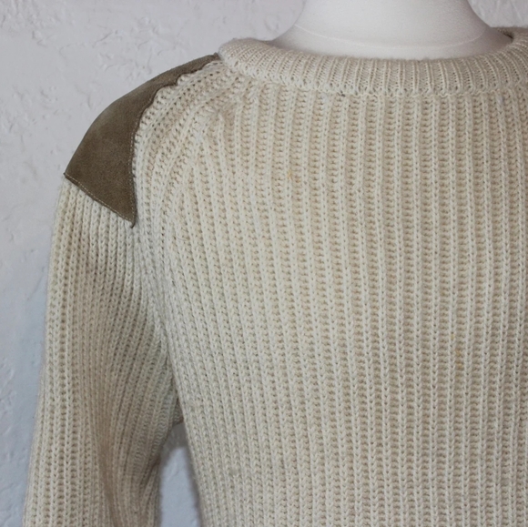 Vintage 1960 Wool Sweater Suede Patch - Picture 1 of 5